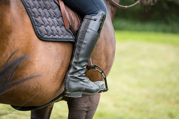 Black horse riding boot