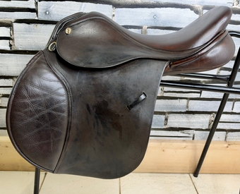 17” Wide GFS English GP/Jump Saddle - Brown - Square Cantle