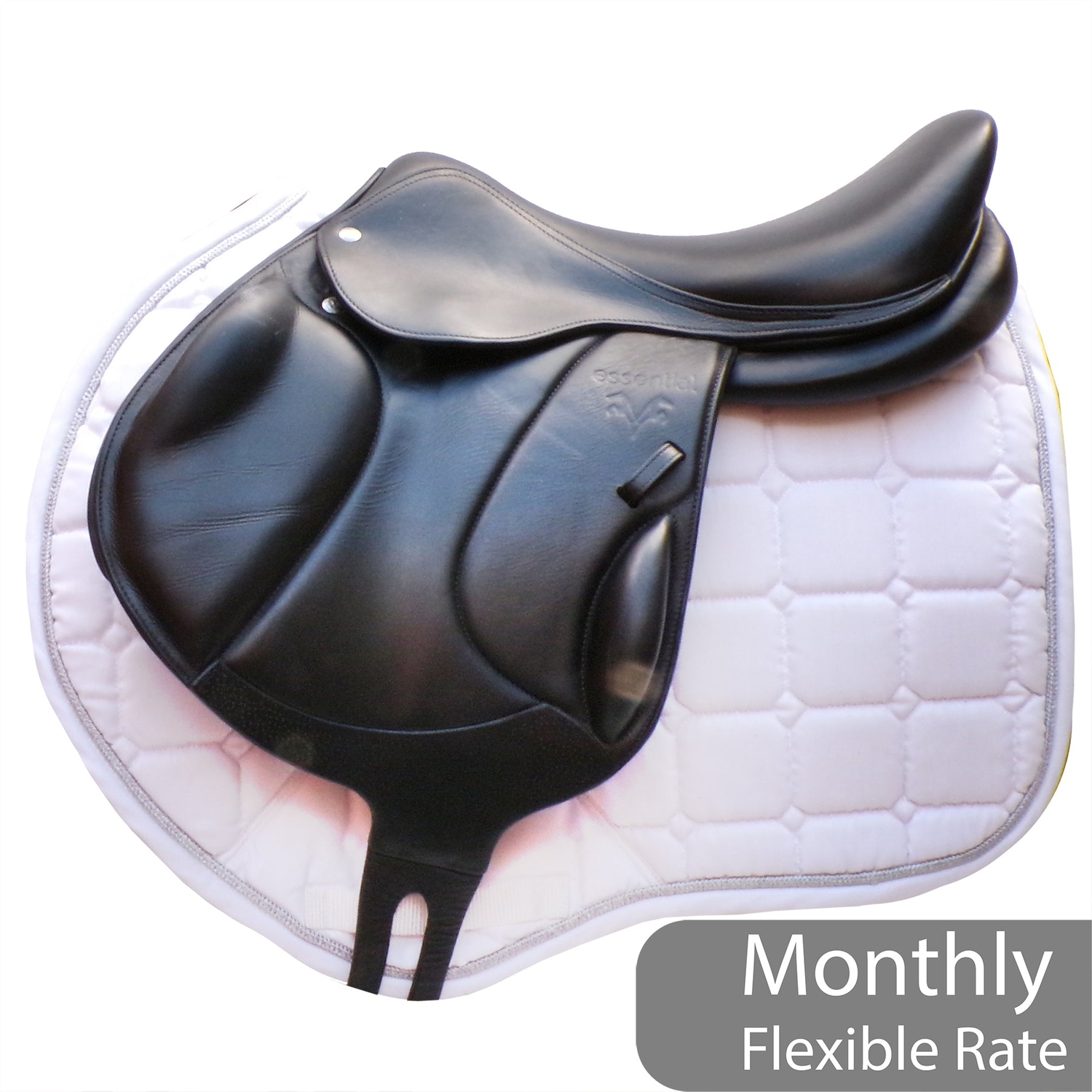 Voltaire Essentials Monoflap Jump saddle, 17" S Black, Adjustable (SKU346) in 