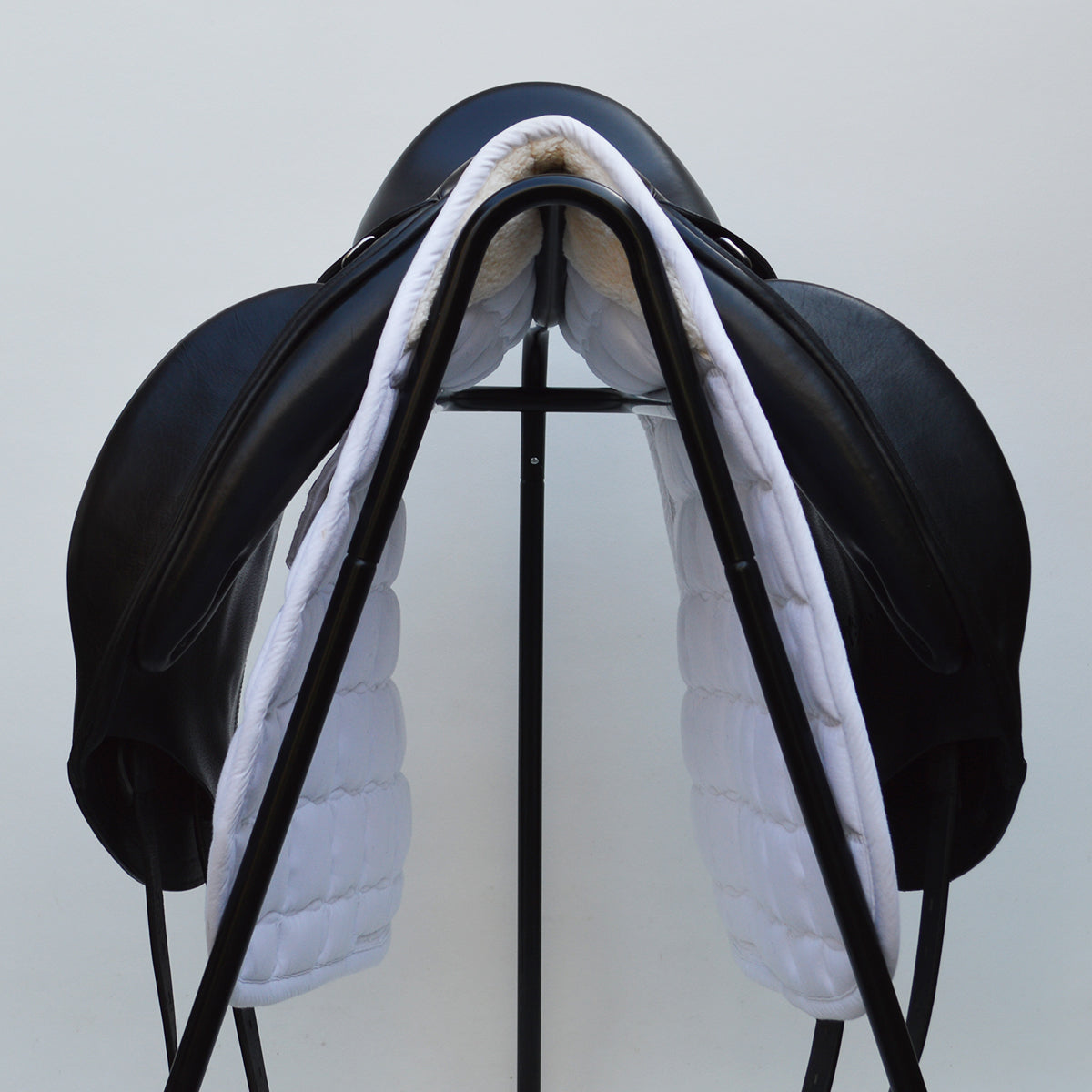 Equipe Olympia Monoflap Dressage Saddle, 16" +1 (MW), Black (SKU395) - Dressage Saddles  in 