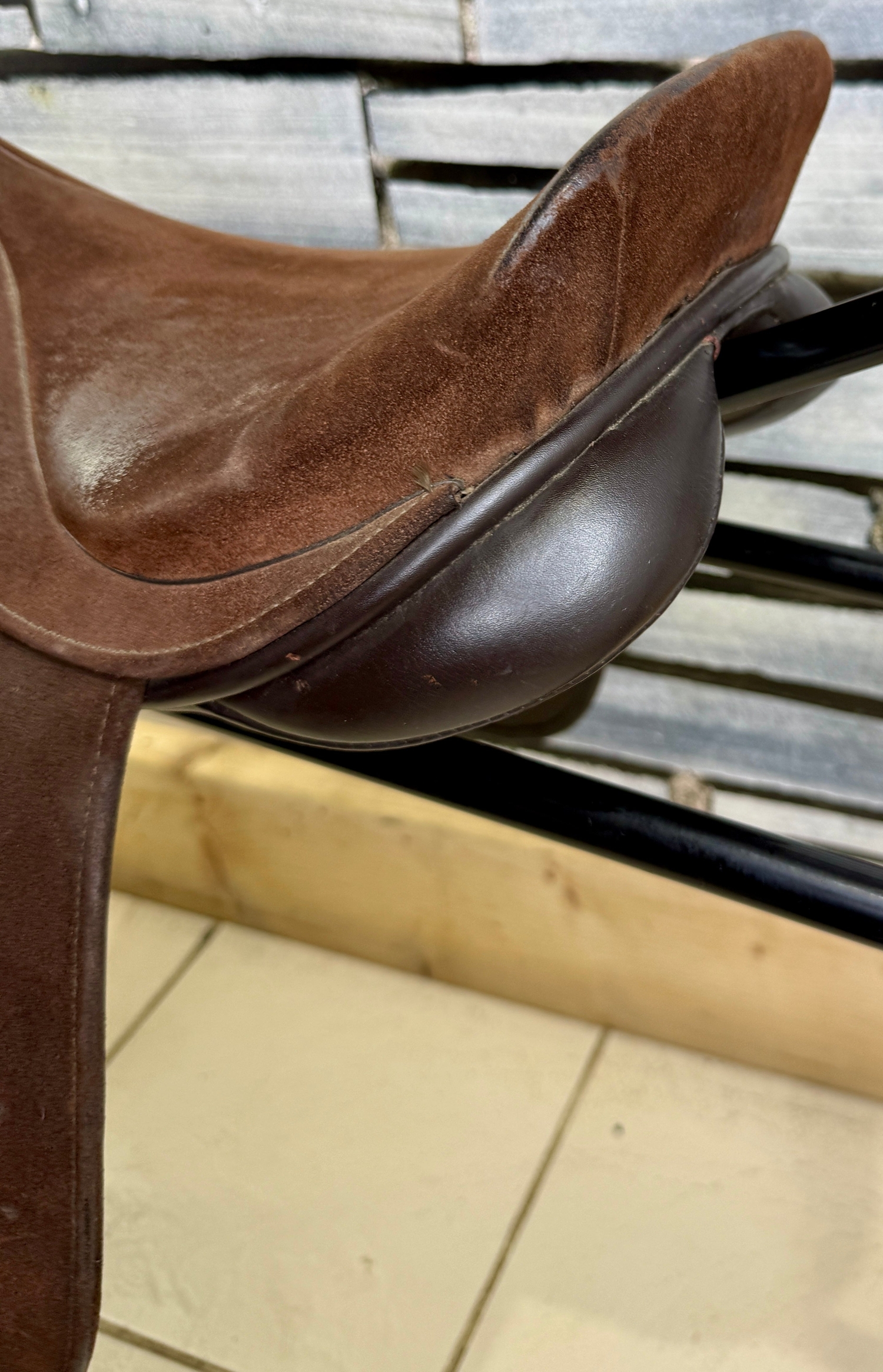 15” Medium Morris & Nolan WH Working Hunter Saddle - Brown - Suede - Working Hunter -  in 
