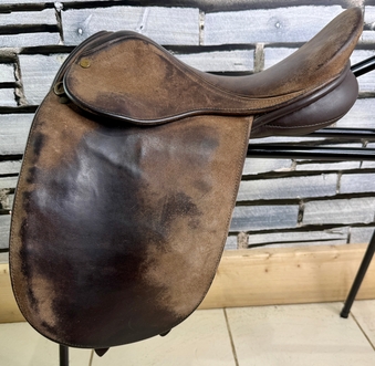 15” Wide-XW Derby House English Show/Working Hunter Pony Saddle -Brown- Suede Top