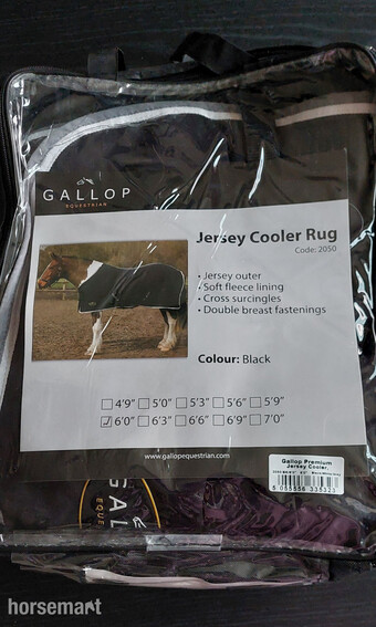 BNWT Gallop Black Jersey Cooler Rug 6ft