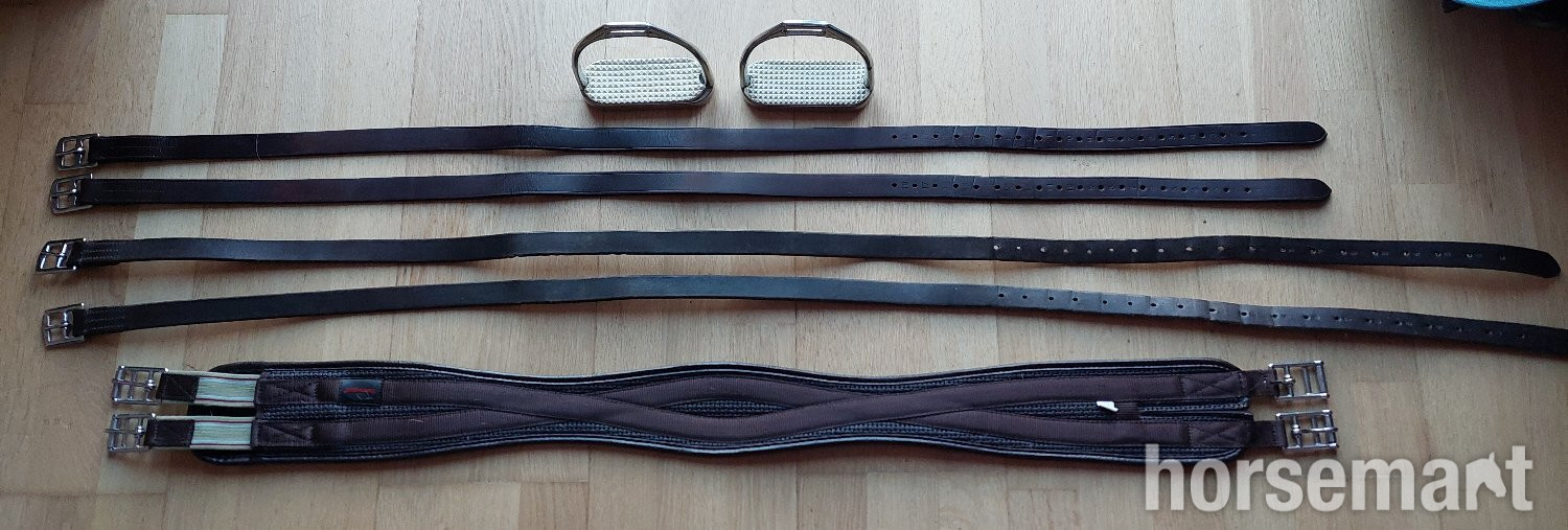 46" Shires Blenheim and 60" Jeffries Stirrup Leathers (Brown) in 